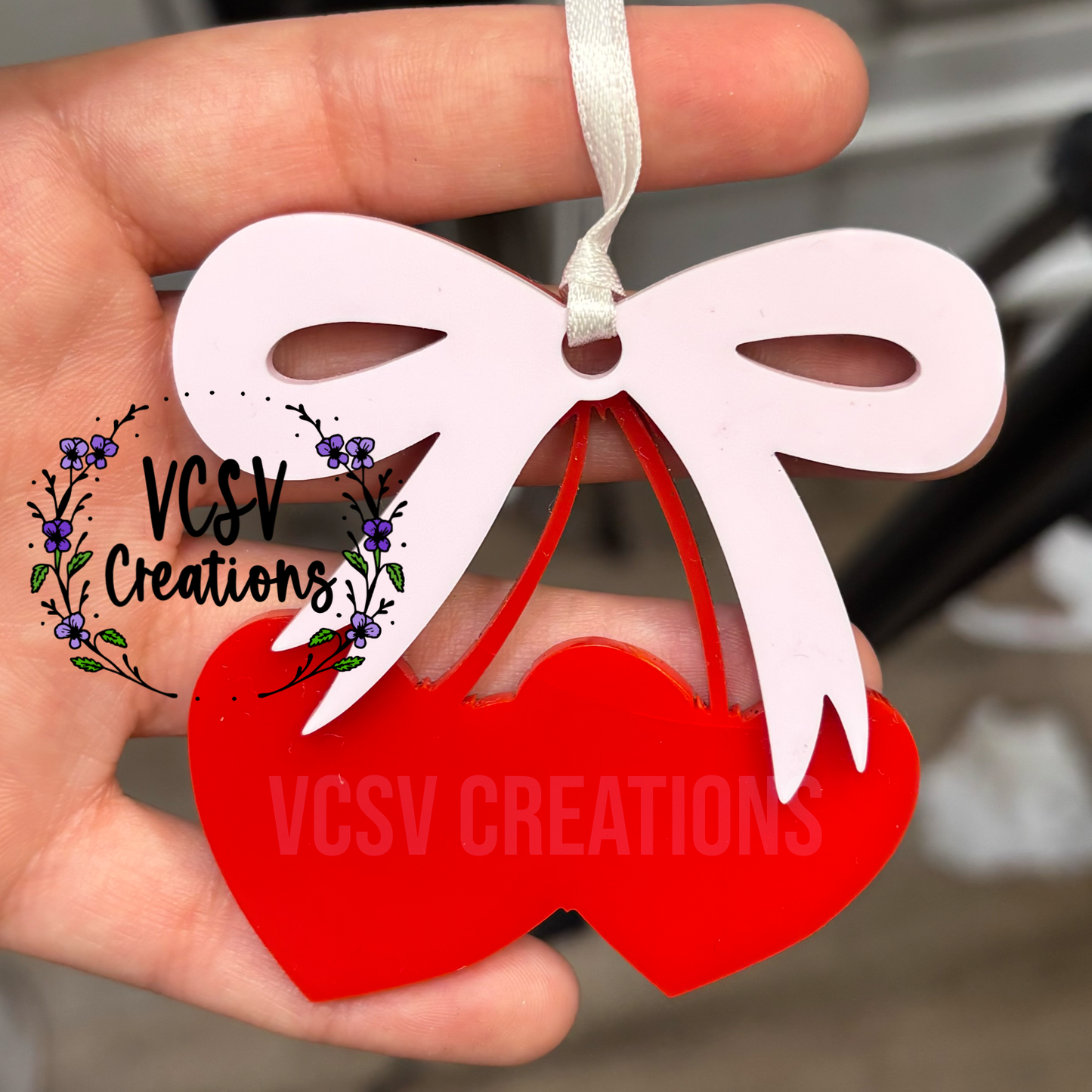 Cherries + Bow Basket Tag
