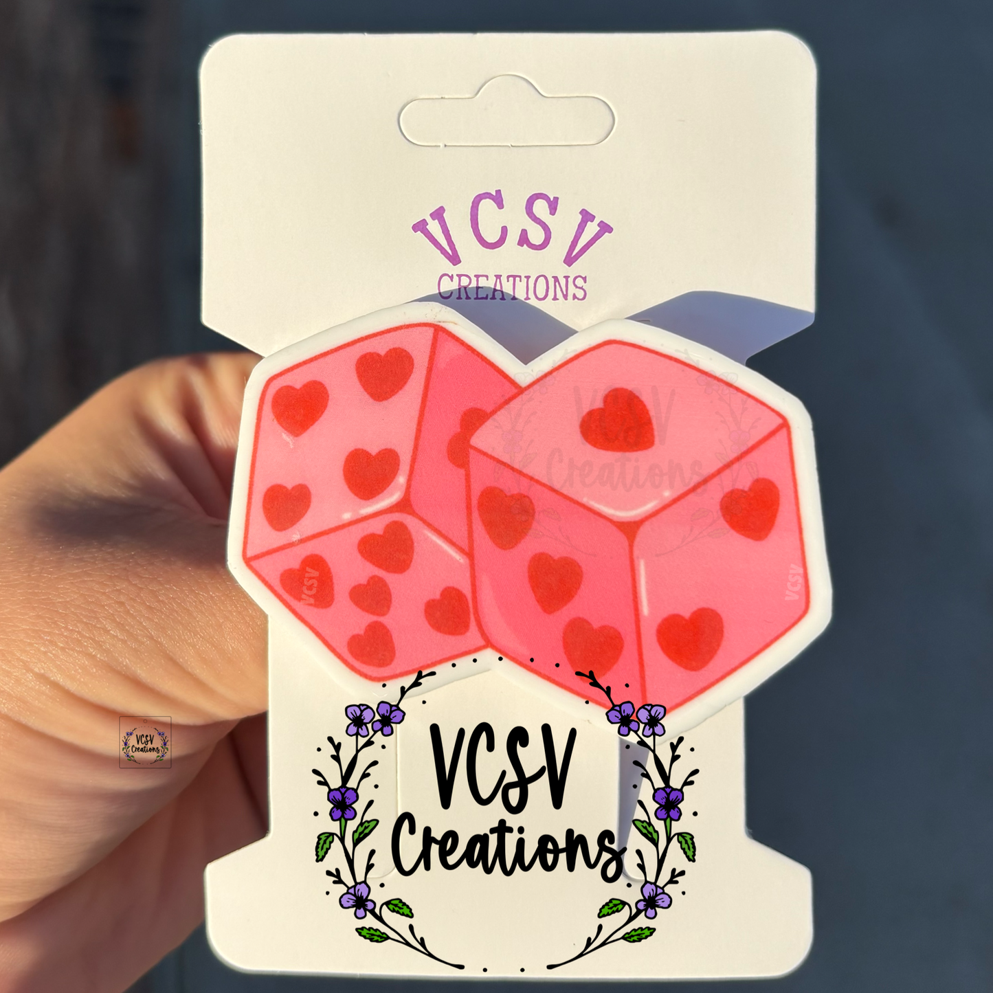Pink Dice Clip