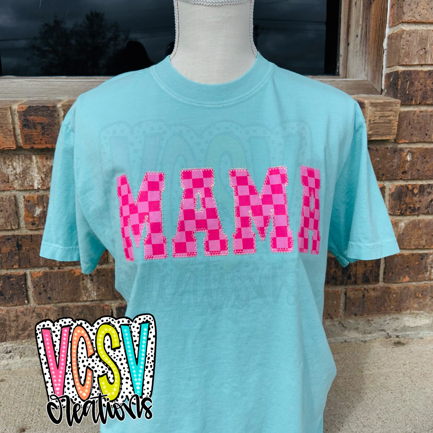 Pink Checkered appliqué