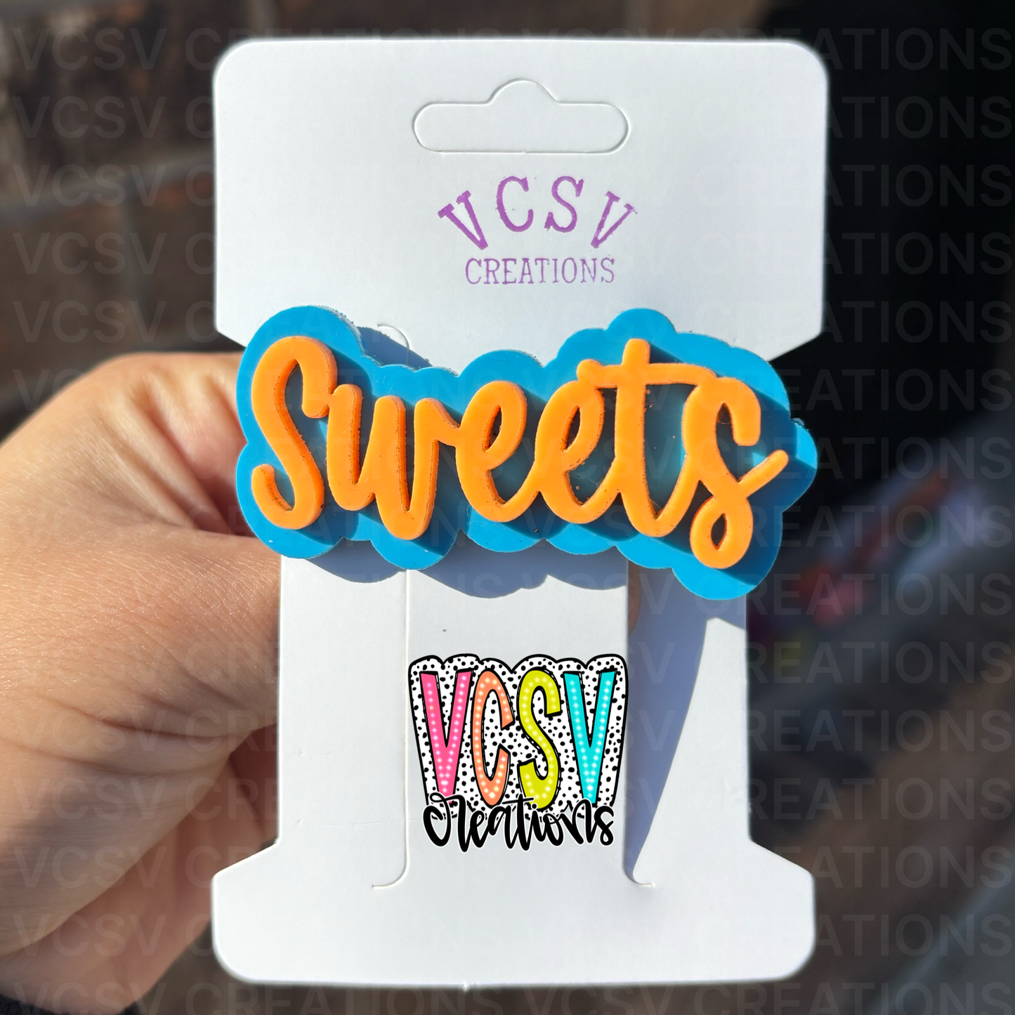 Electric blue + electric orange hair clip