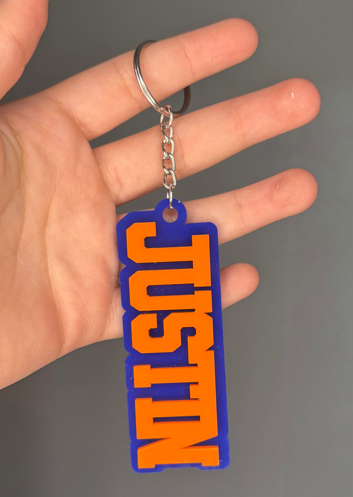 Blue + Orange keychain