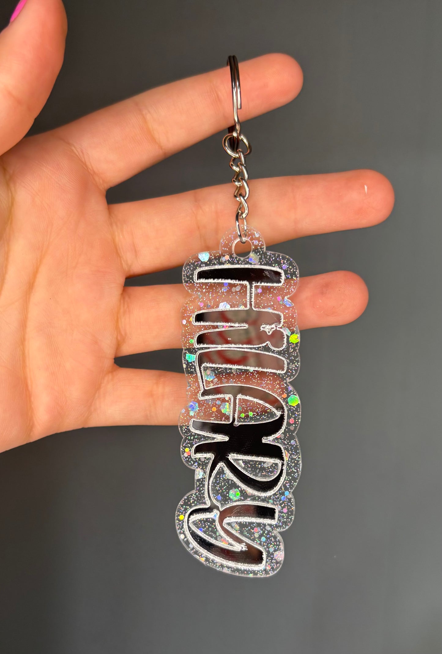 Silver SugarHex keychain