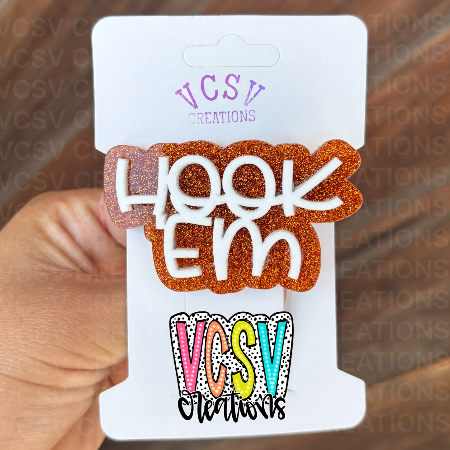 HookEm hair Clip