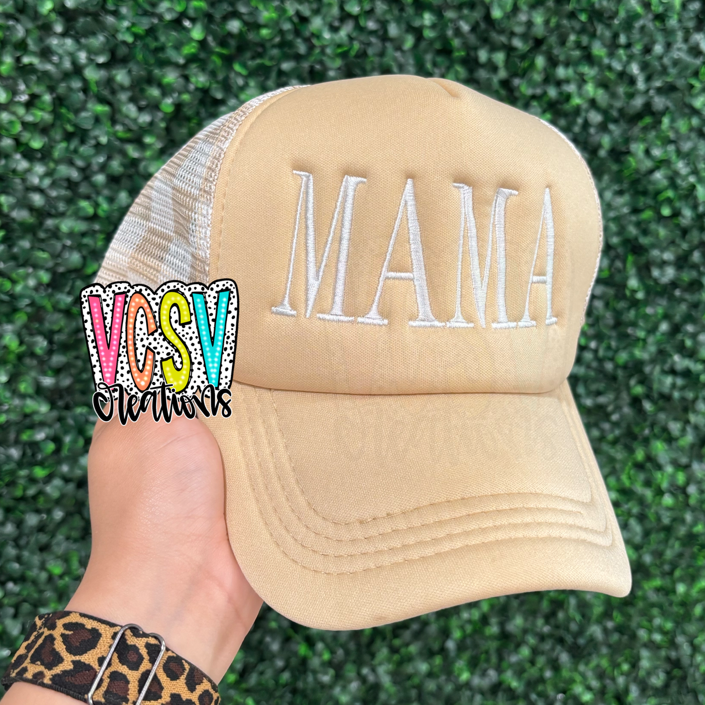 Tan MAMA trucker Hat