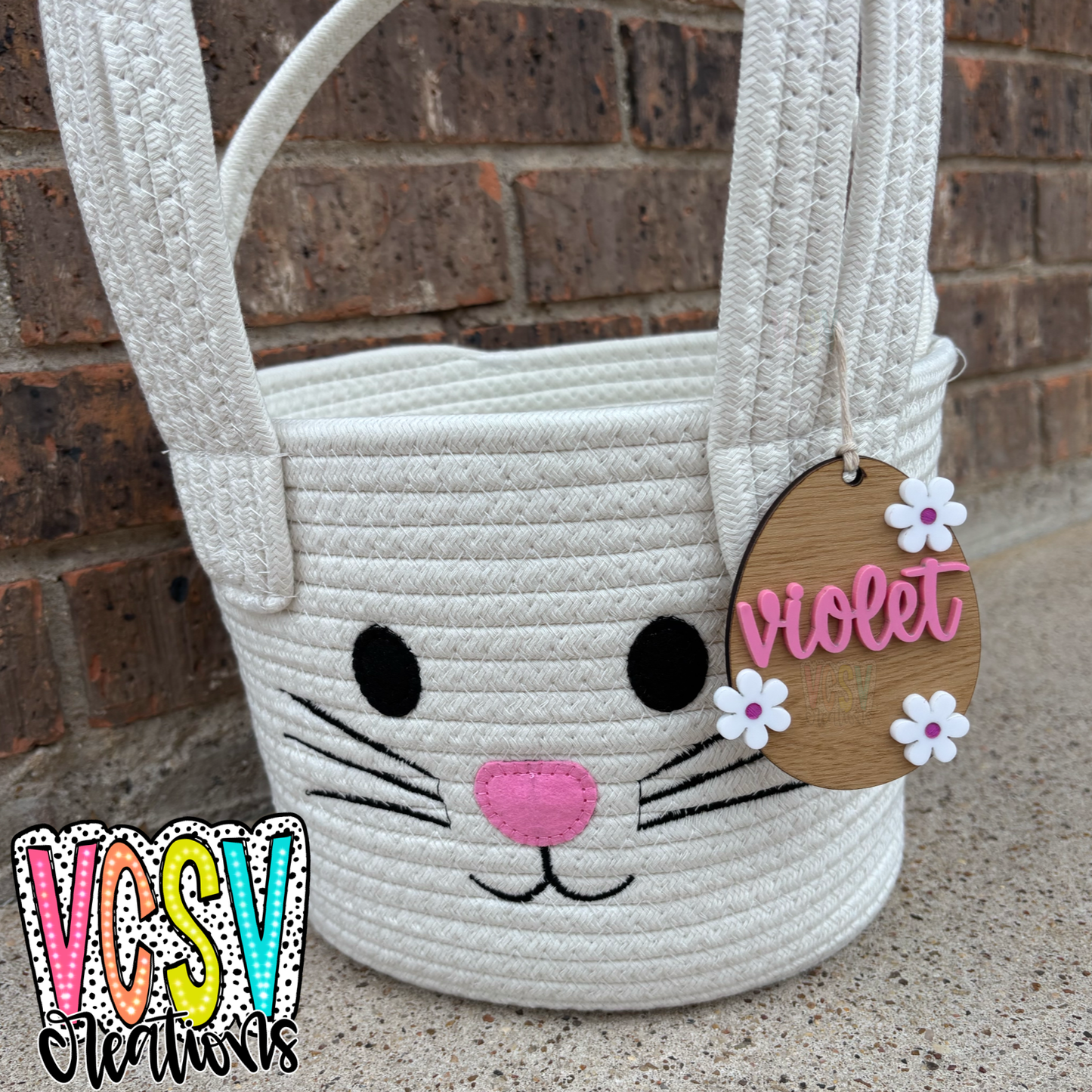 Floral Egg Basket Tag