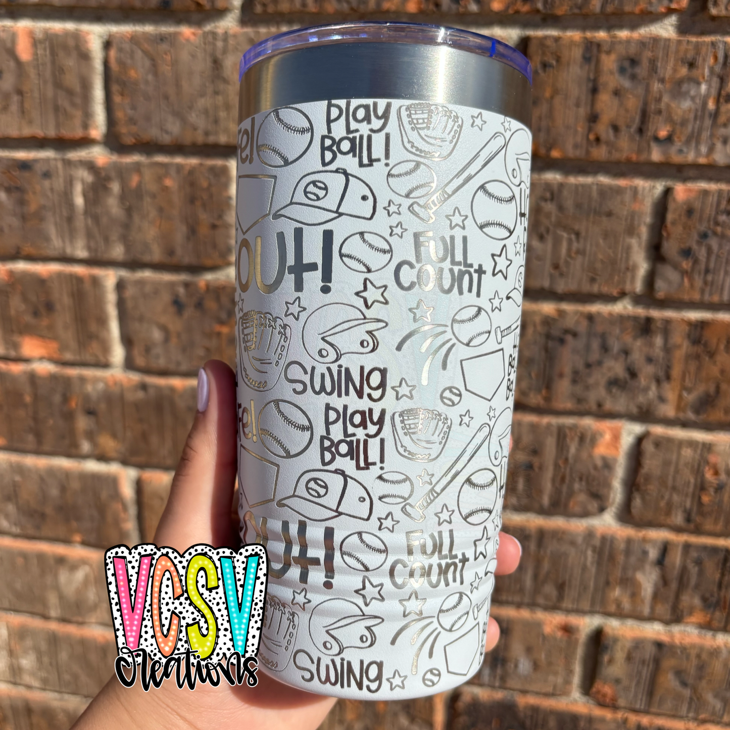 Play ball engraved 20oz