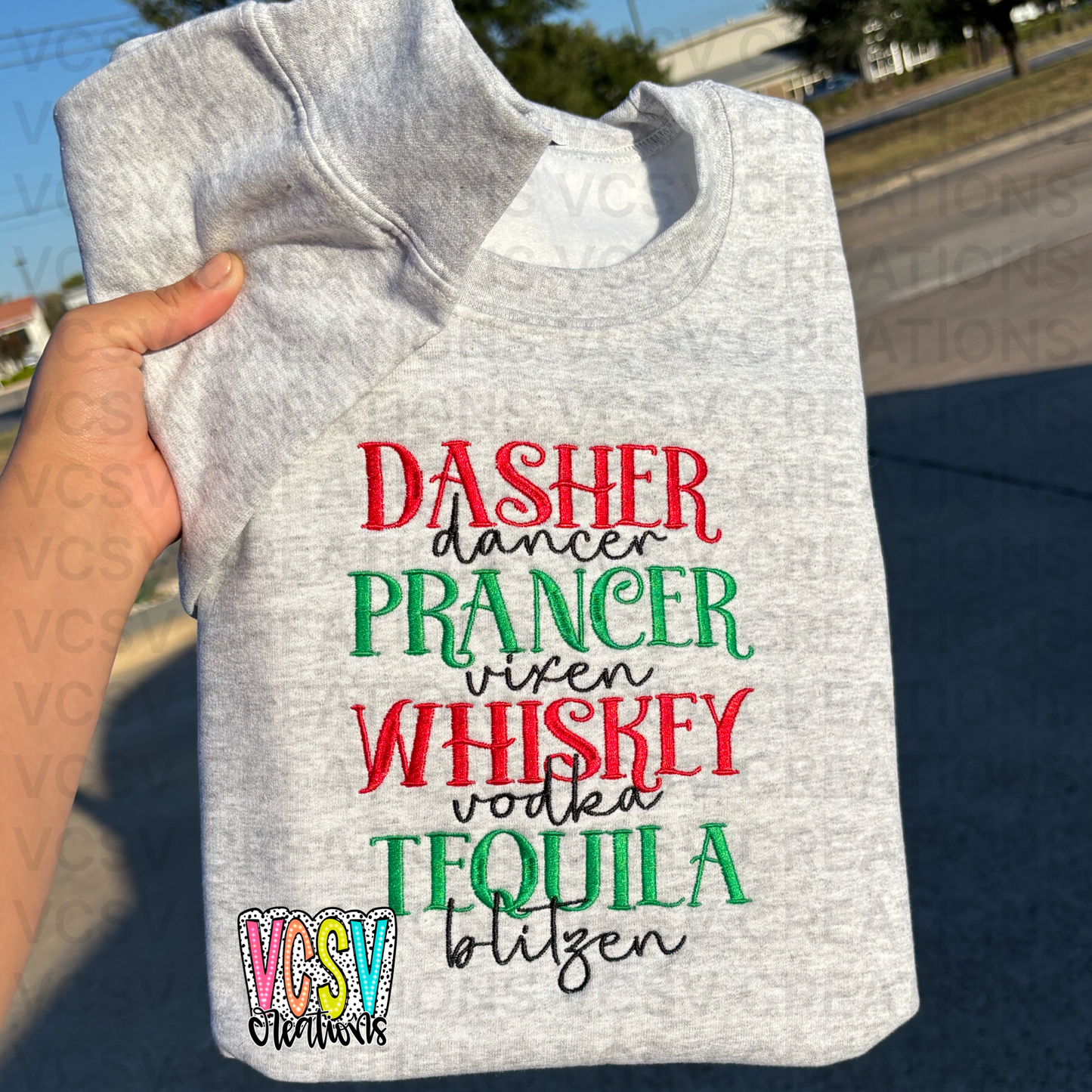 Reindeer Names embroidery