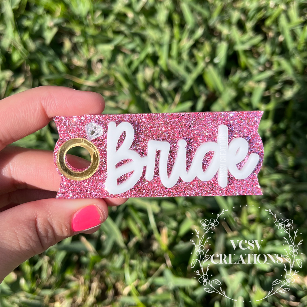 Pink glitter + Ring Topper