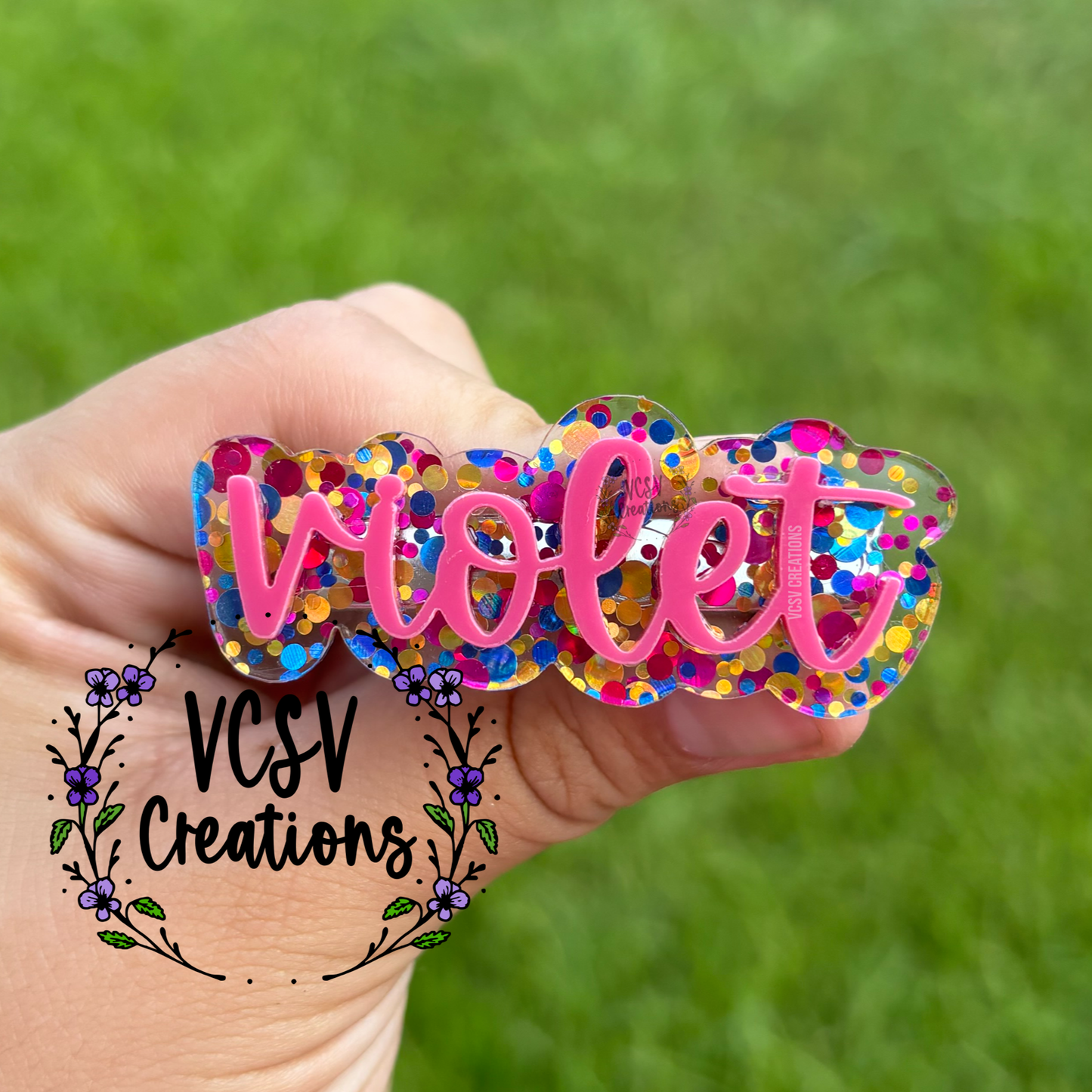Birthday polkadot Hair clip