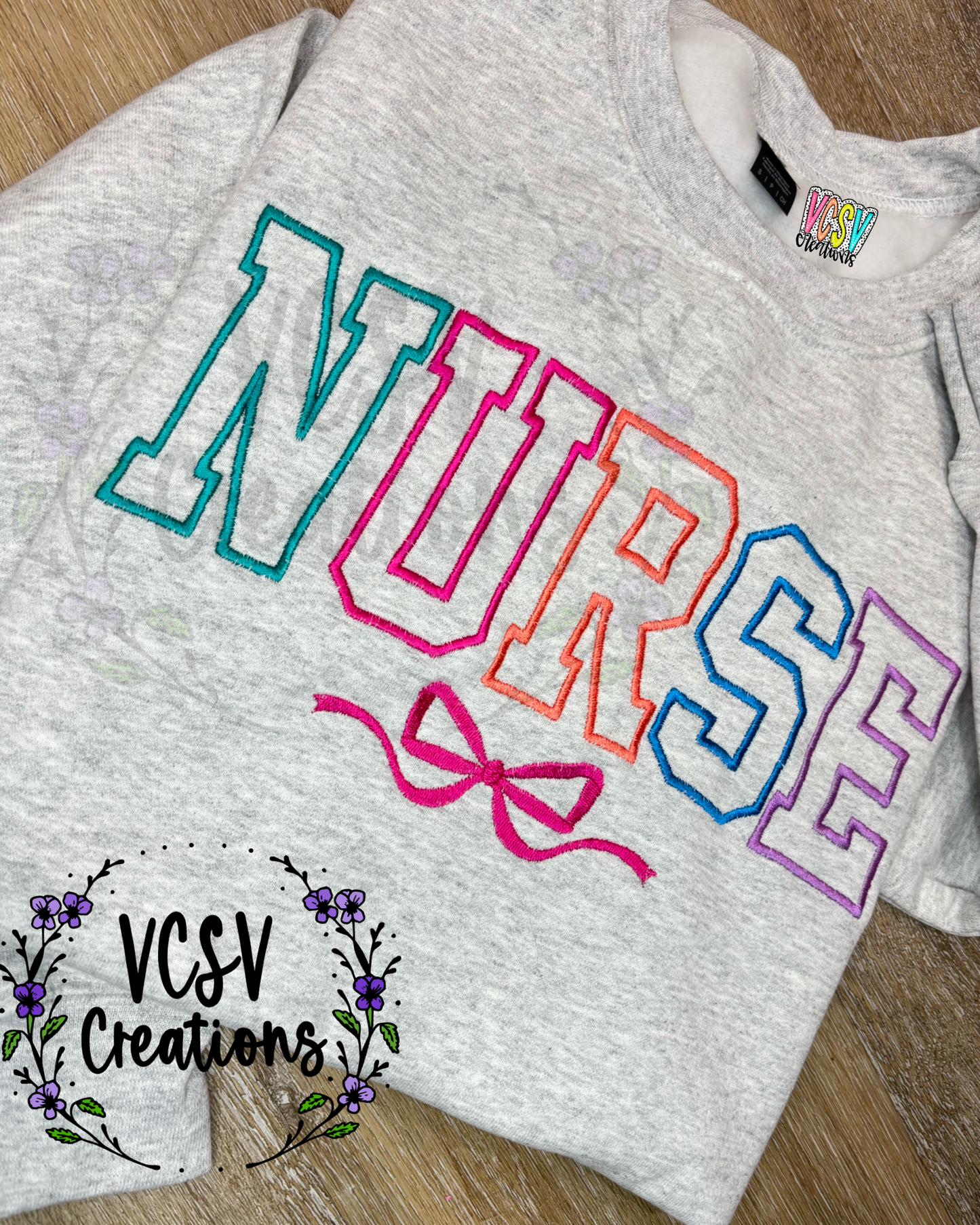 ✨Colorful Custom Embroidery + bow
