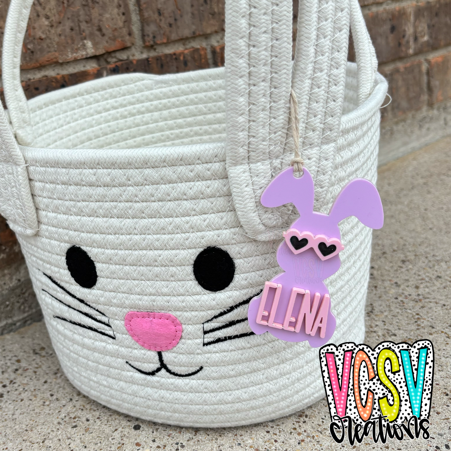 Heart Sunnies Bunny Basket Tag
