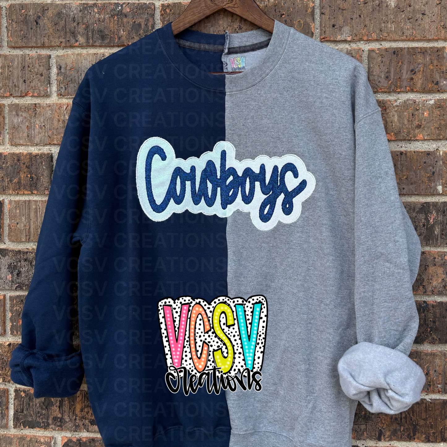 CUSTOM Split Appliqué Crewneck