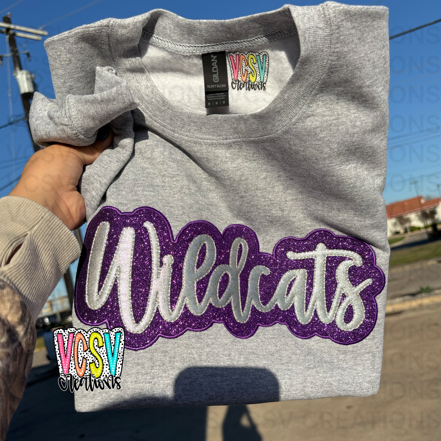 Grey Wildcats Double Appilqué