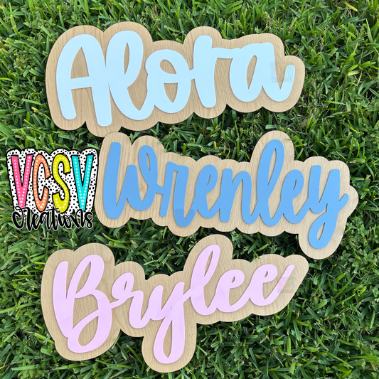 Wooden + Acrylic name sign