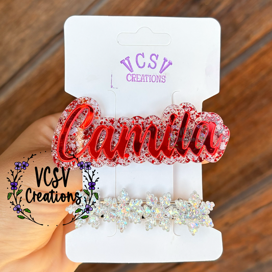 Candy Cane Glitter Clip Set