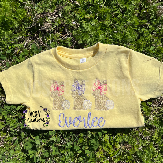 Easter Bunny’s embroidery Name Tee