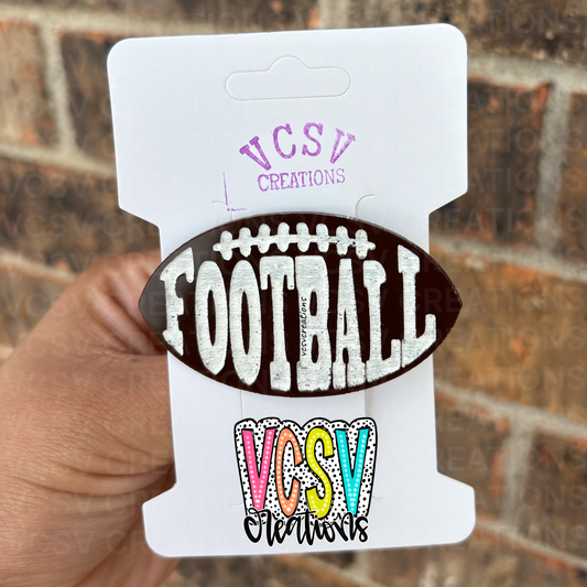 Engraved football Clip