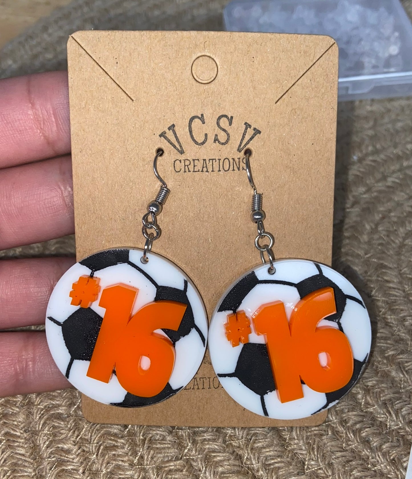 Soccer Number Earrings