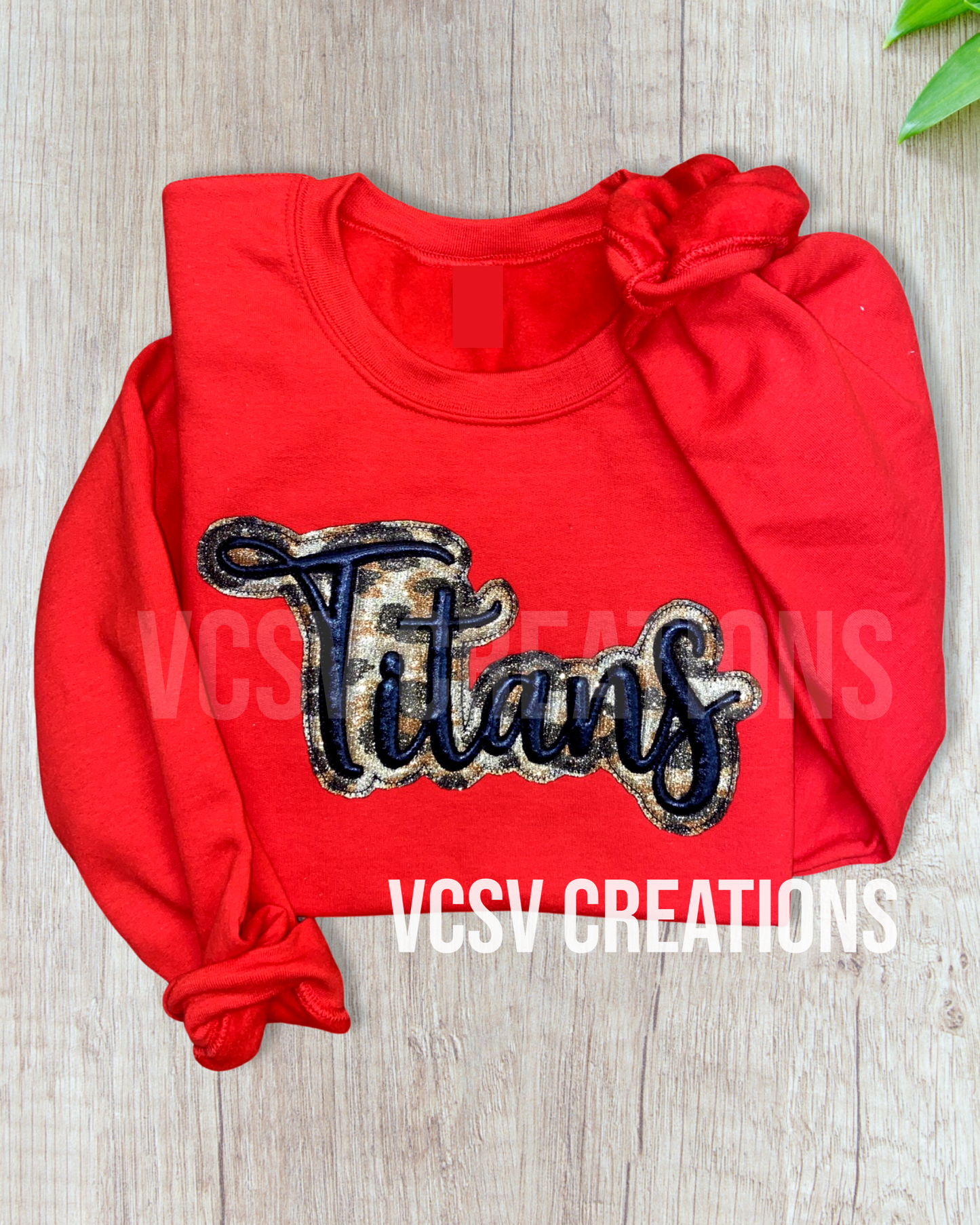 RED double Leopard Titan Sweater