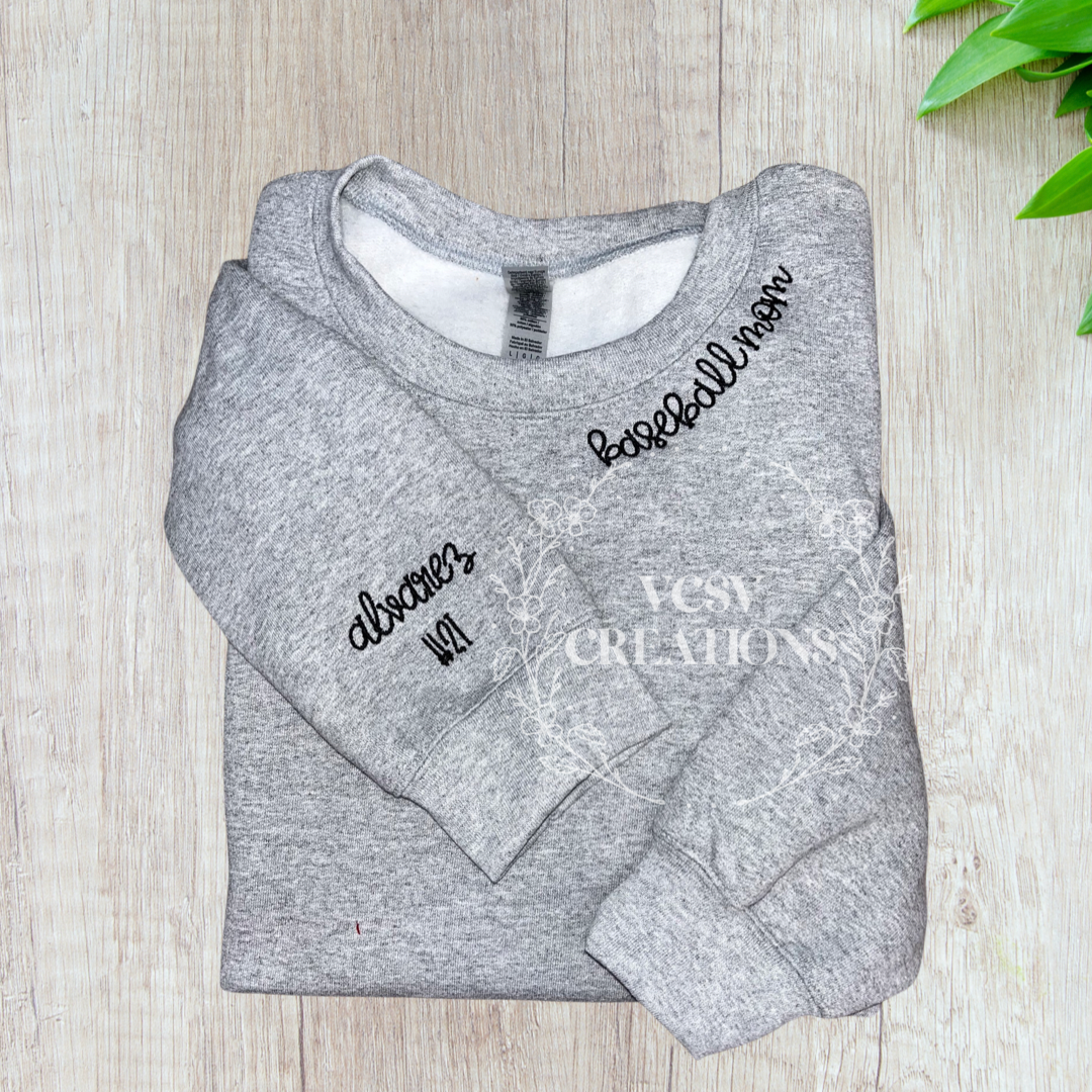 Baseball Mom Neckline (sleeve text not included)