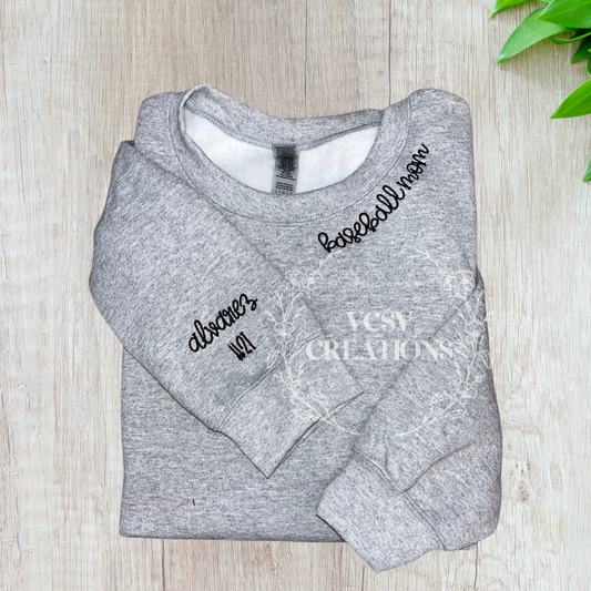 Baseball Mom Neckline (sleeve text not included)