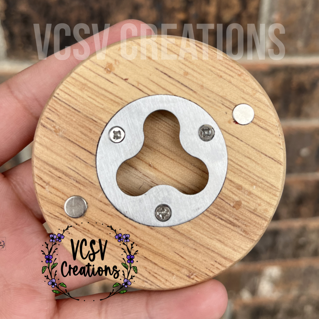 Wooden Bottle Opener + magnet