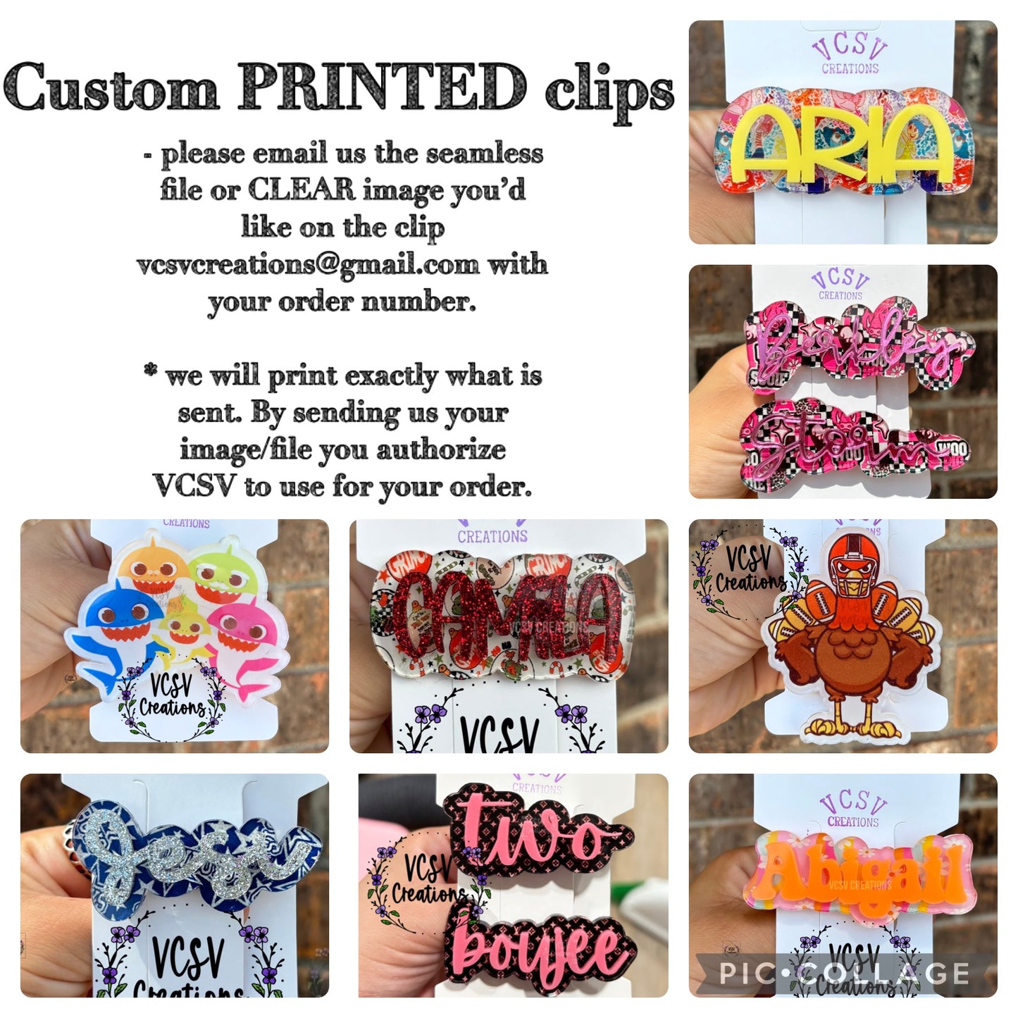 CUSTOM PRINTED Hair Clip