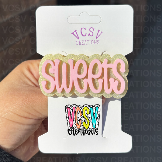 soft yellow glitter + paste pink hair clip