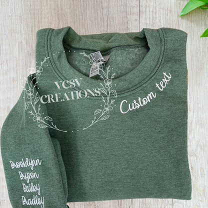 CUSTOM Neckline (sleeves text not included must add to cart separately)