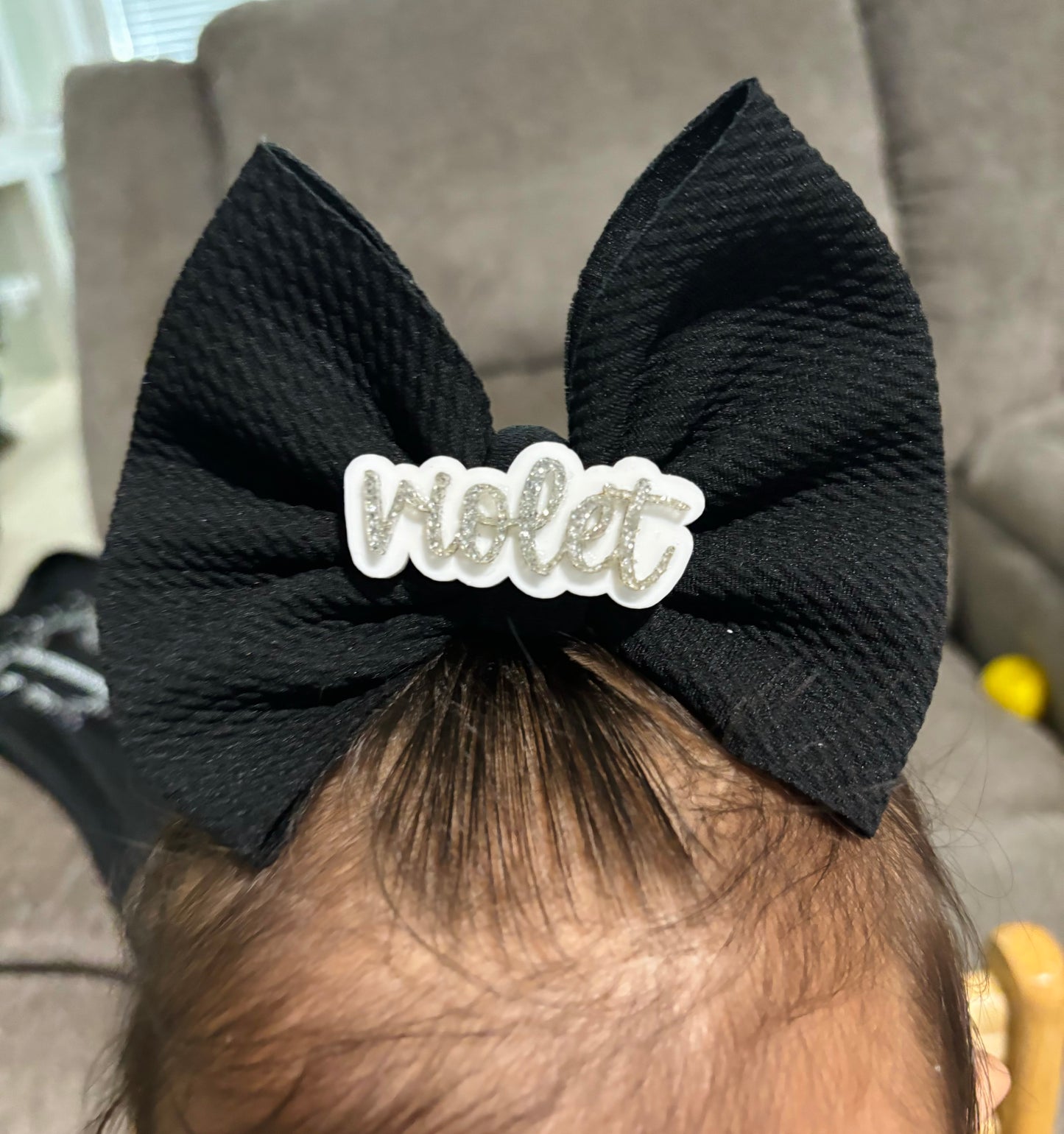 White + Silver Glitter (bow not included)