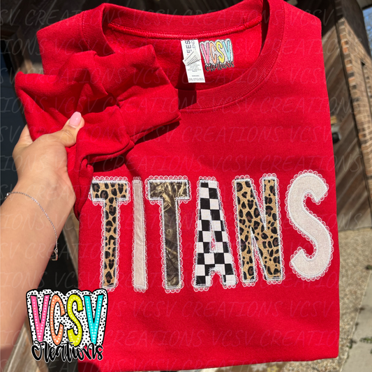 Titan leopard/camo lace appliqué embroidery