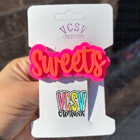 Electric pink + electric coral hair clip