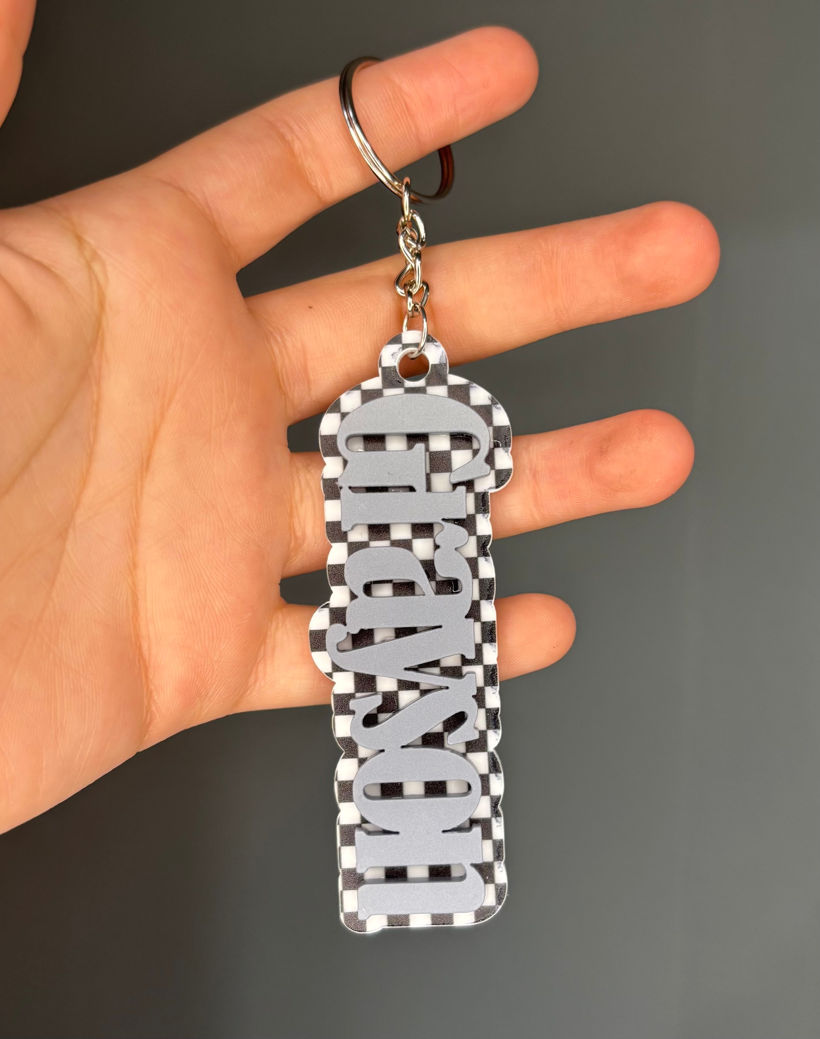 Grey Keychains Checkered/Grey keychain – VCSV CREATIONS