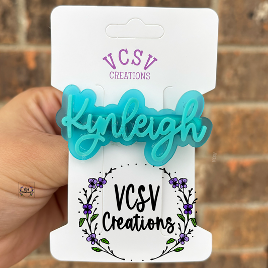 Frosted Teal + teal hair clip