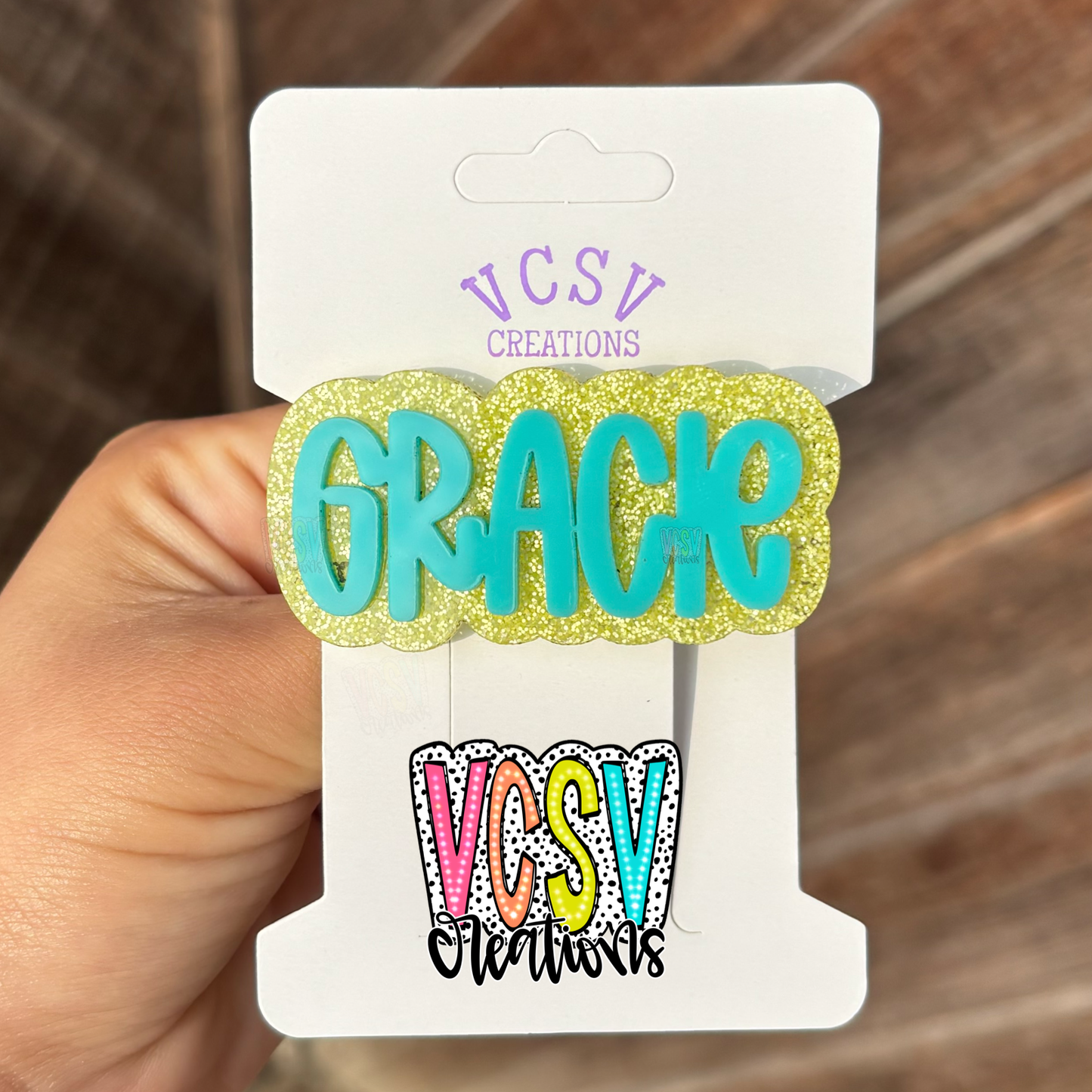 Neon Yellow Glotter + breakfast blue Clip