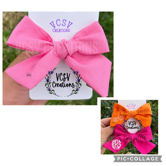 Bubble Gum Embroidered Bow