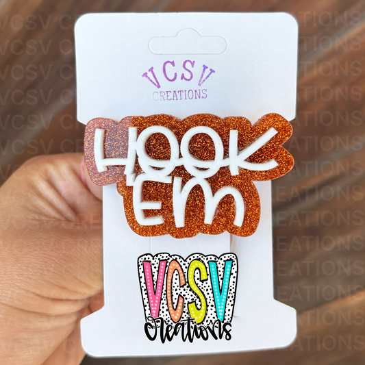 HookEm hair Clip