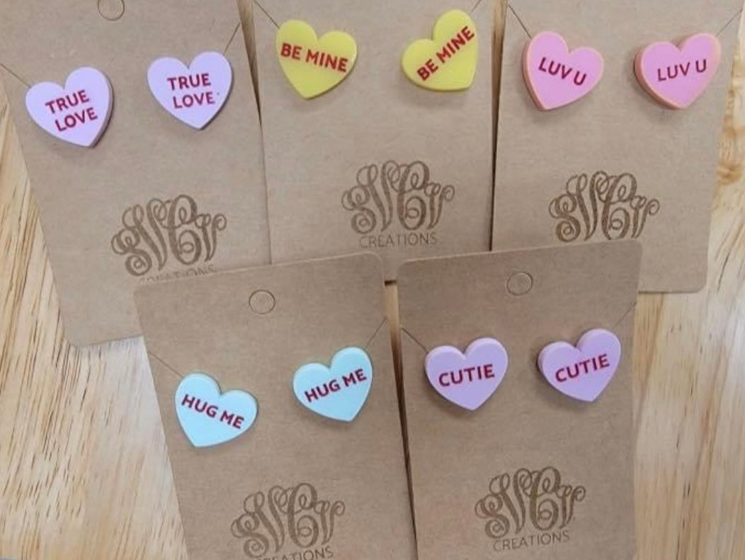 Conversation Heart Studs