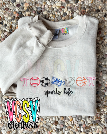 Sports life embroidery