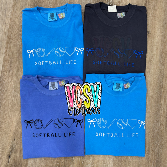 Softball life embroidery