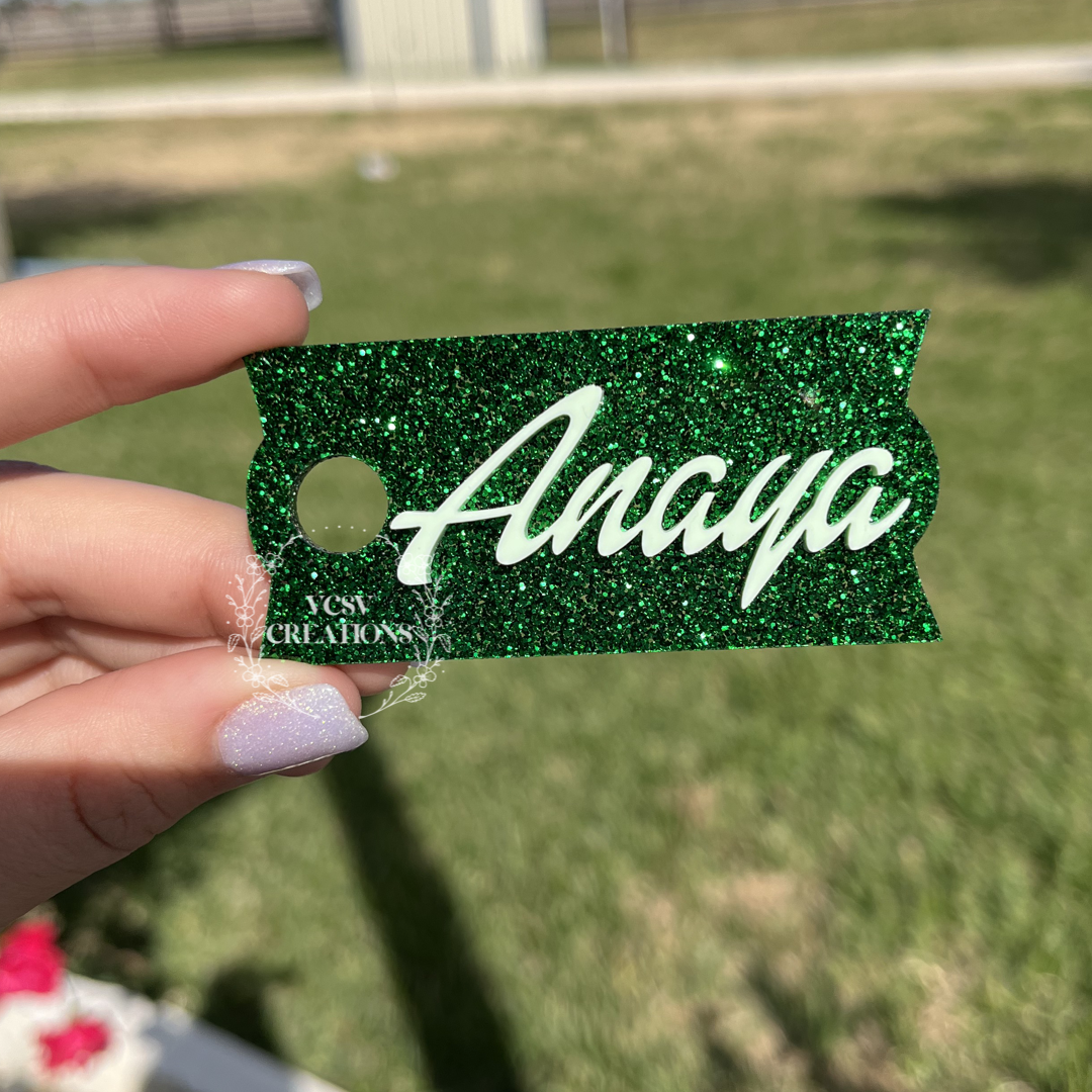 Green glitter topper