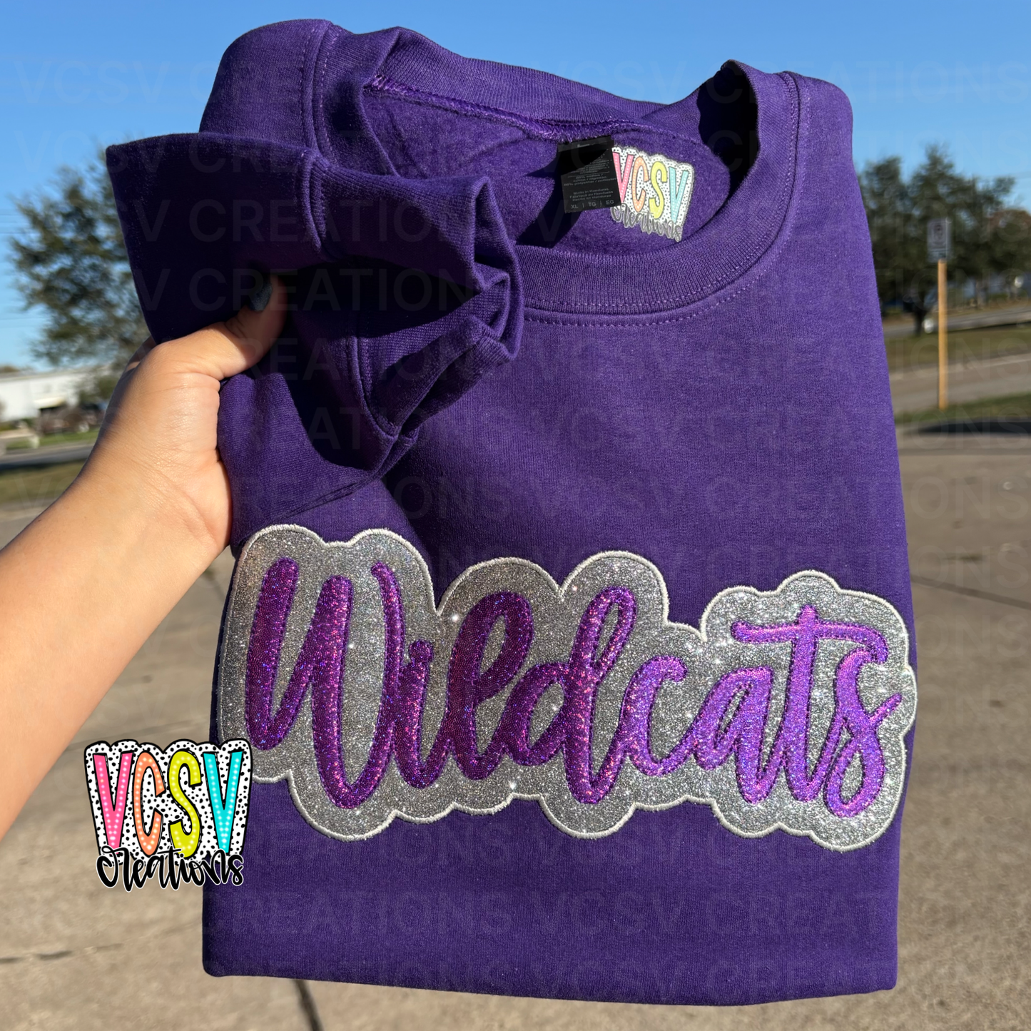 Purple Wildcats Double Appilqué