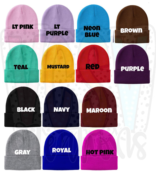Leather patch Beanies