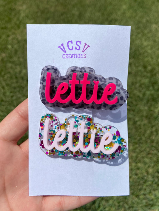 The Lettie Clip Set (one name per set)