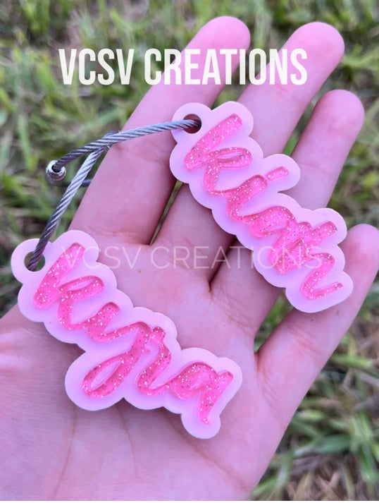 Light Pink + Pink Shimmer bottle tag