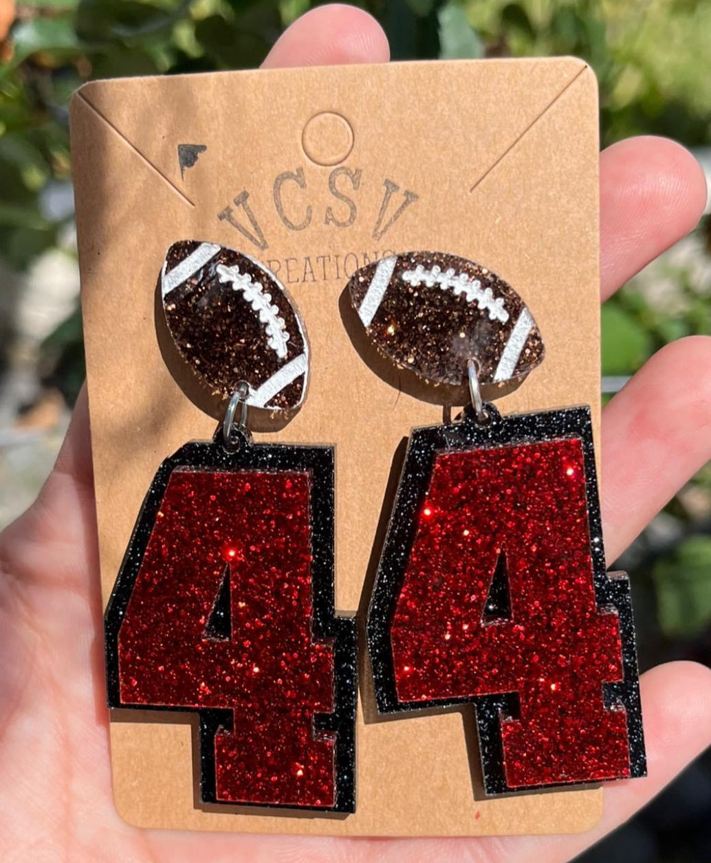 3D Sport Number Earrings