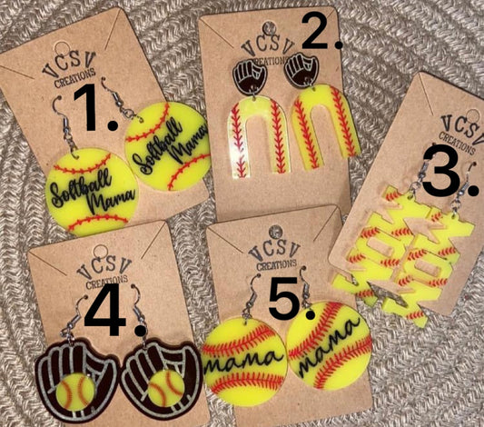 Softball Earrings