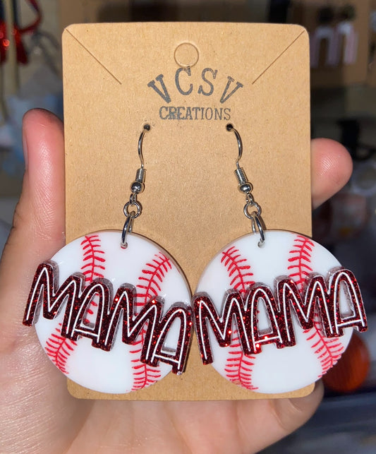 Baseball MAMA Earrings