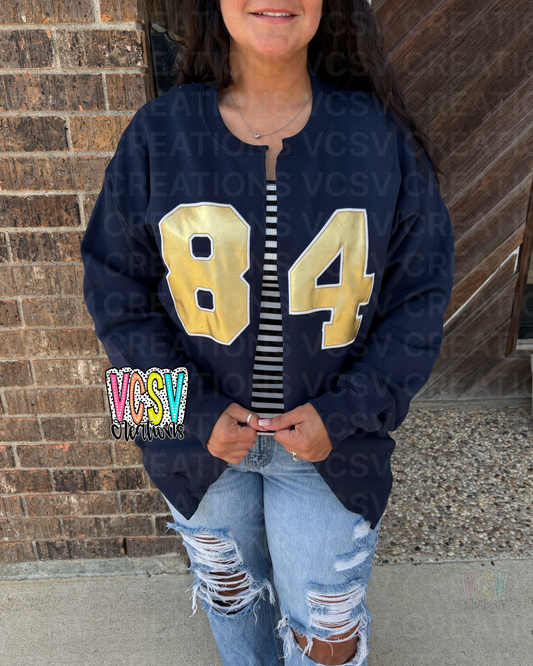 Split Open Appliqué Crewneck