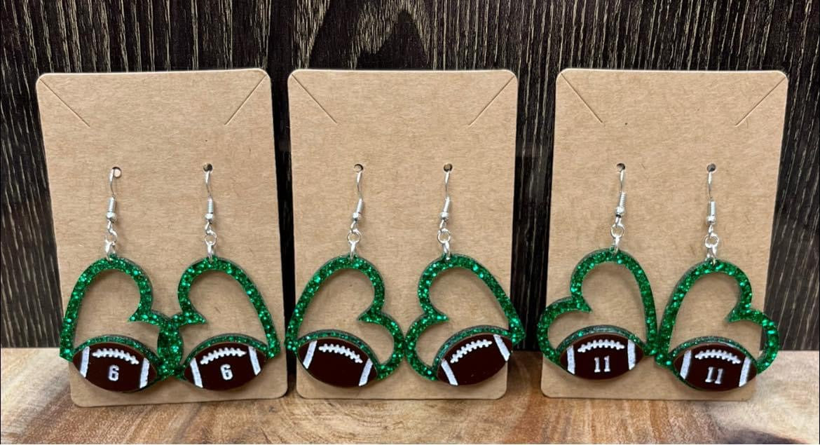 Custom Football Hearts